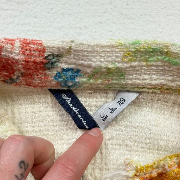 Stradivarius Abstract Floral Crop Vest Colorful Frayed, Fits Small - Picture 5 of 6
